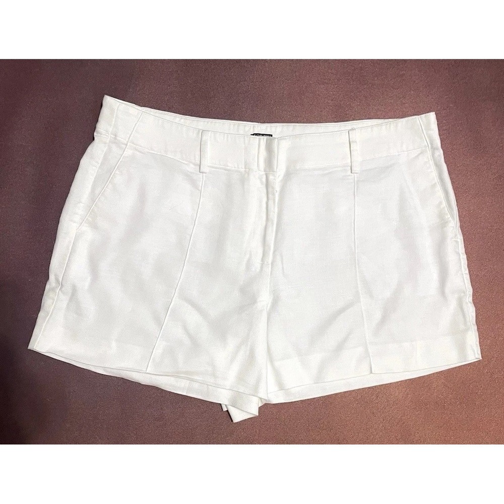 J. Crew 4" Harbor Linen Blend White Shorts Size 16 Summer Casual‎ Travel Beach